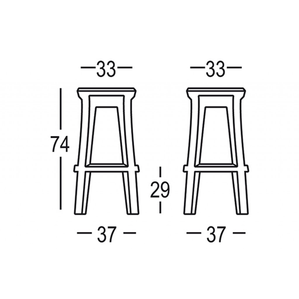 Scaun bar patrat din polietilena Frozen Square Stool - Nuovo Design